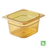 Rubbermaid Amber 1/6 Size Hot Food Pan, 4" H