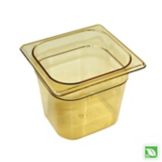 Rubbermaid Amber 1/6 Size Hot Food Pan, 6" H