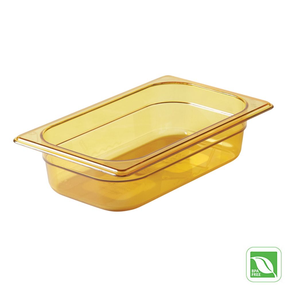 Rubbermaid Amber 1/4 Size Hot Food Pan, 2&frac12;" H