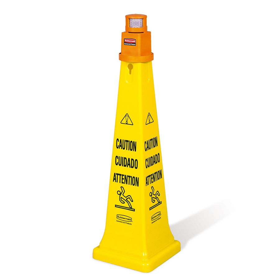 Rubbermaid Yellow 36" Cone Barricade System w/ Belt & Ring