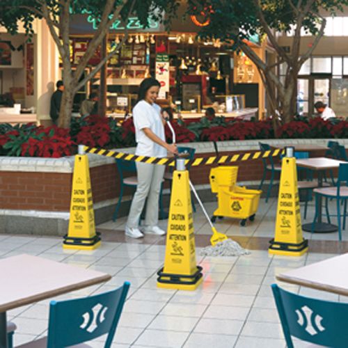 Rubbermaid Yellow 36" Cone Barricade System w/ Belt & Ring