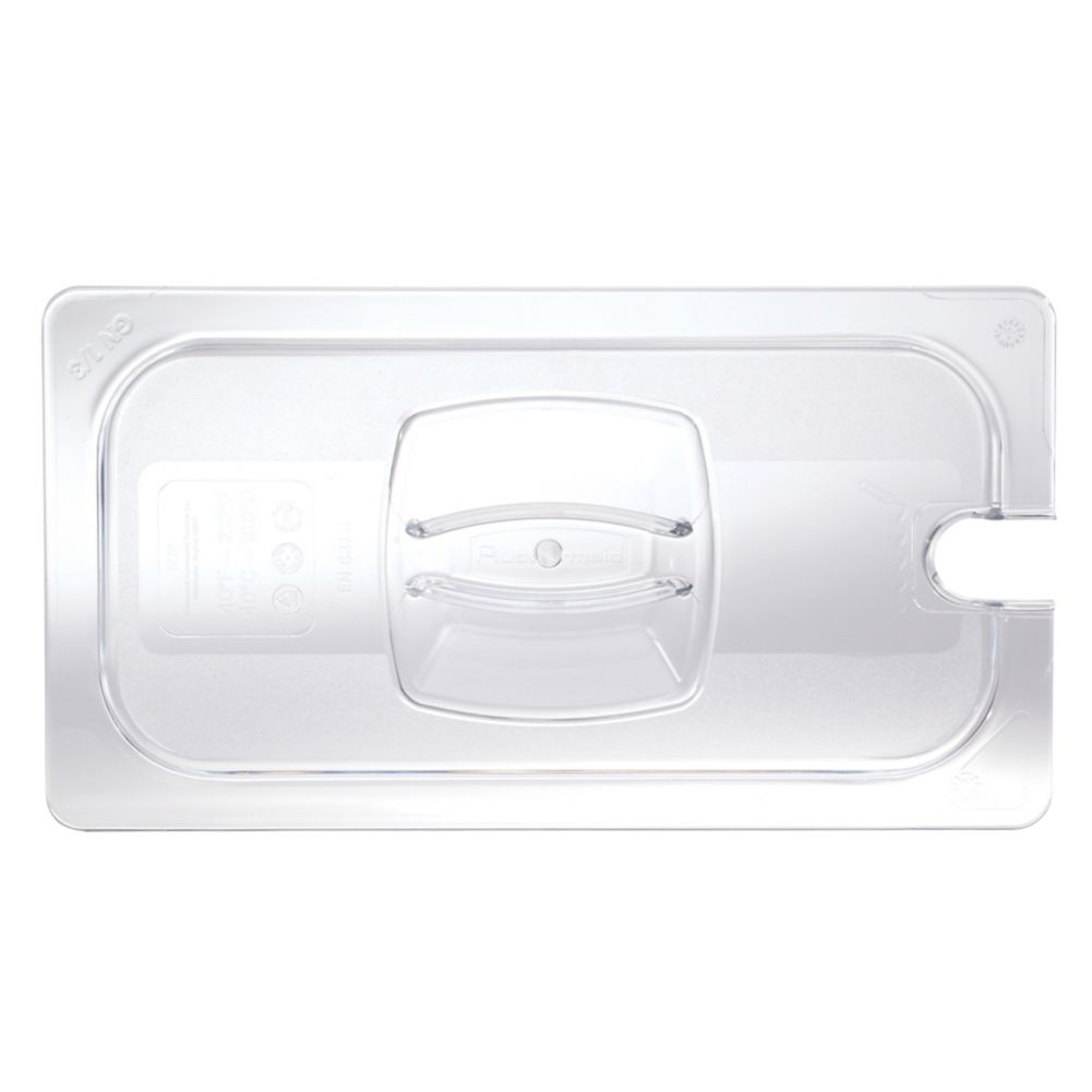 Rubbermaid Clear 1/3 Size Cold Food Pan Cover w/ Notch