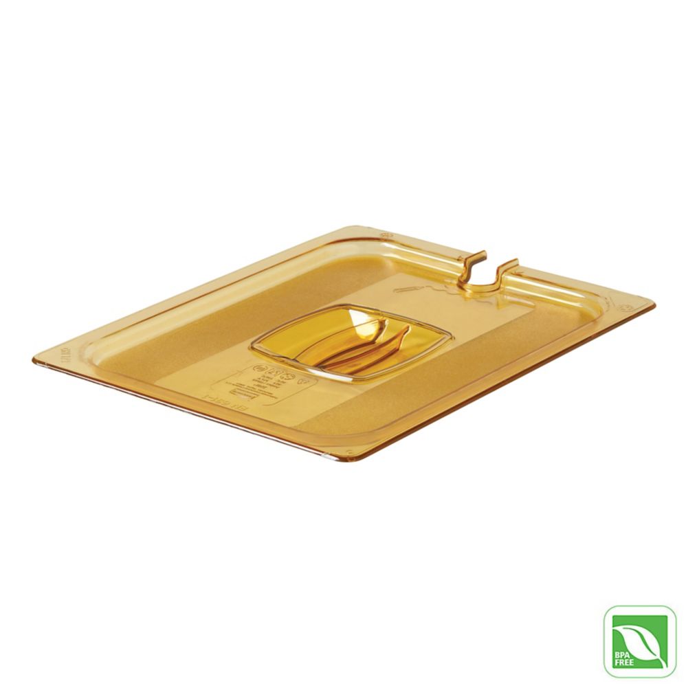 Rubbermaid Amber 1/2 Size Hot Food Pan Cover w/ Notch