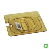 Rubbermaid Amber 1/6 Size Hot Food Pan Cover w/ Notch