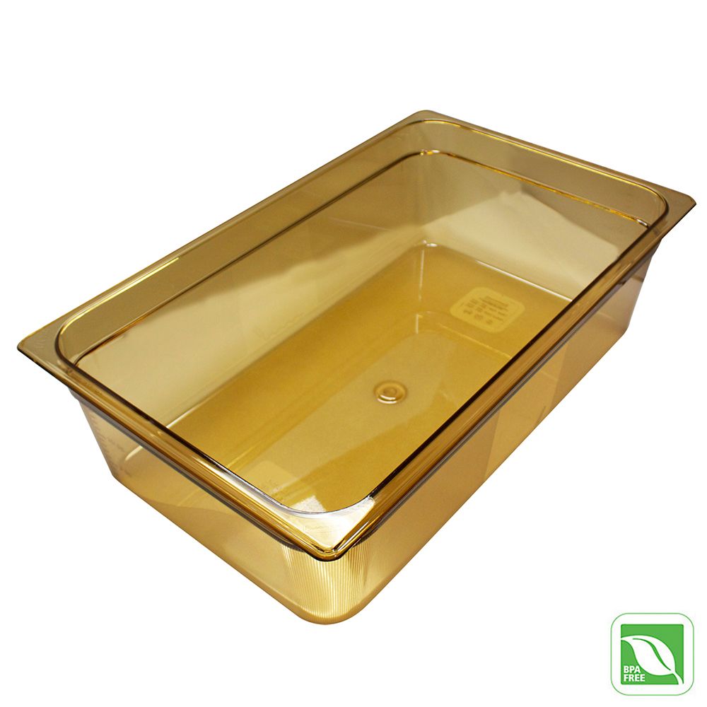 Rubbermaid Amber Full Size Hot Food Pan, 6" H
