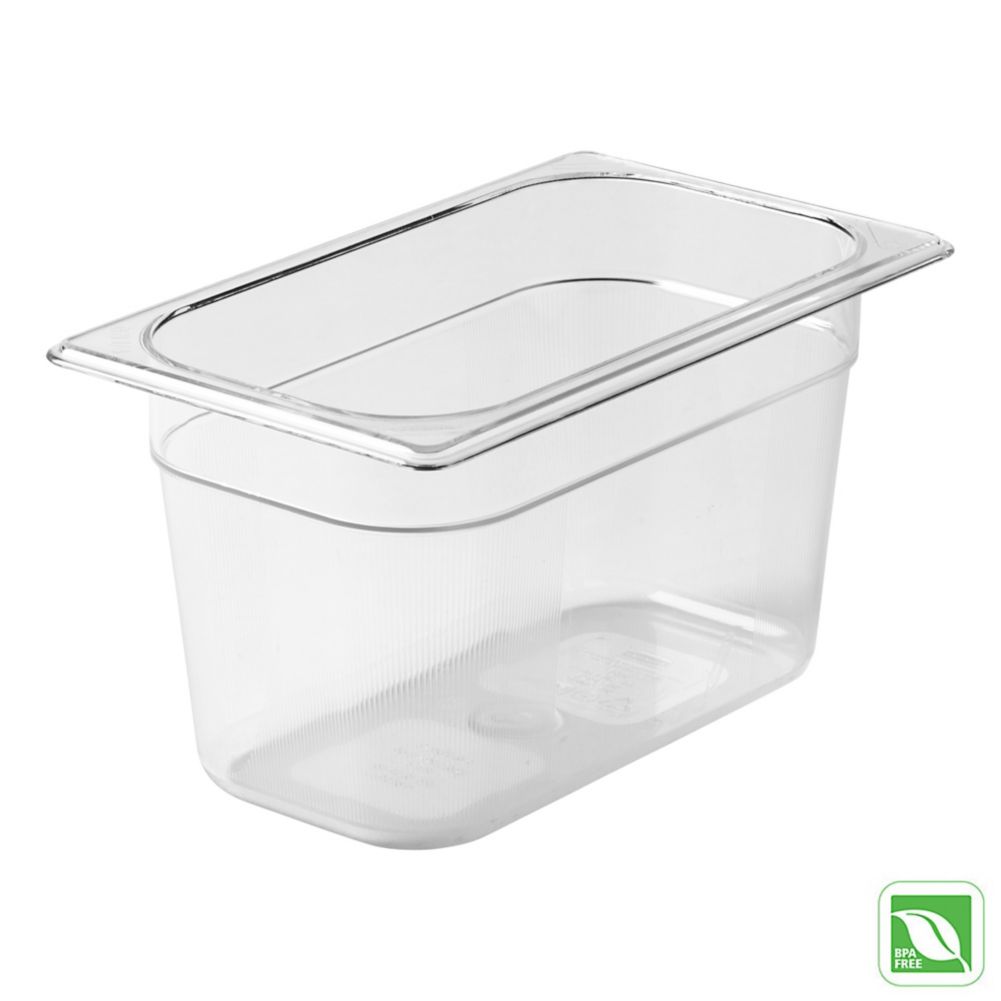 Rubbermaid Clear 1/4 Size Cold Food Pan, 6" H