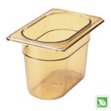 Rubbermaid Amber 1/9 Size Hot Food Pan, 4" H