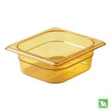 Rubbermaid Amber 1/6 Size Hot Food Pan, 2&frac12;" H