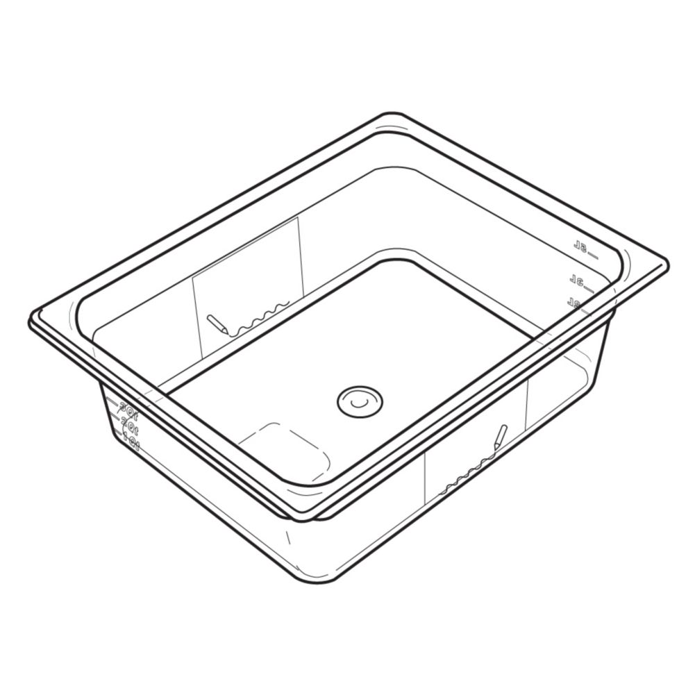 Rubbermaid Amber 1/6 Size Hot Food Pan, 2&frac12;" H