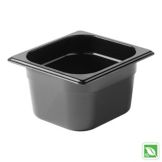 Rubbermaid Black 1/6 Size Hot Food Pan, 4" H