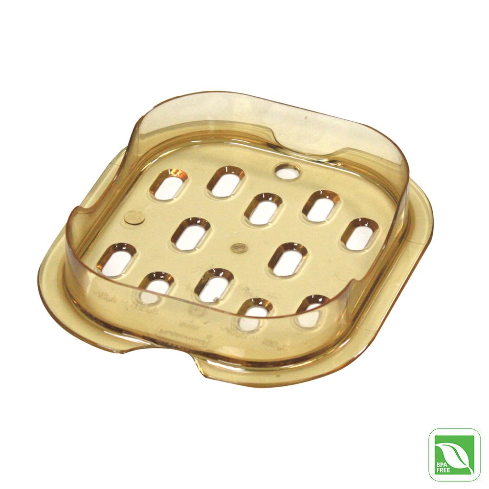 Rubbermaid Amber 1/6 Size Hot Food Pan Drain Tray