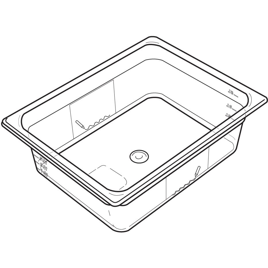Rubbermaid Amber 1/9 Size Hot Food Pan, 2&frac12;" H