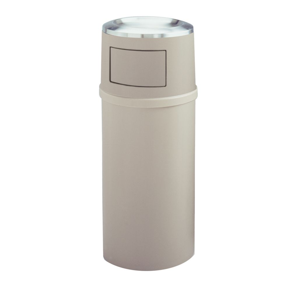 Rubbermaid Beige Classic 25 Gal Ash / Trash Container w/ Doors
