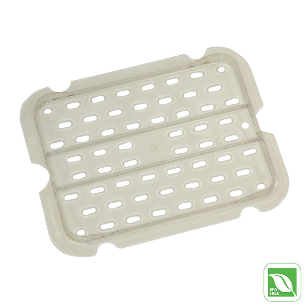 Rubbermaid Clear 1/2 Size Cold Food Pan Drain Tray