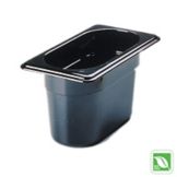 Rubbermaid Black 1/9 Size Hot Food Pan, 4" H