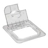 Cambro Clear Camwear&reg; 1/6 Size Notched Food Pan FlipLid&reg;