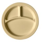 Cambro Camwear&reg; 3 Compartment Plate, Beige, 9"