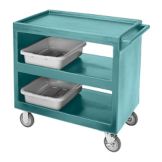 Cambro Slate Blue Open Side 3-Shelf Service Cart