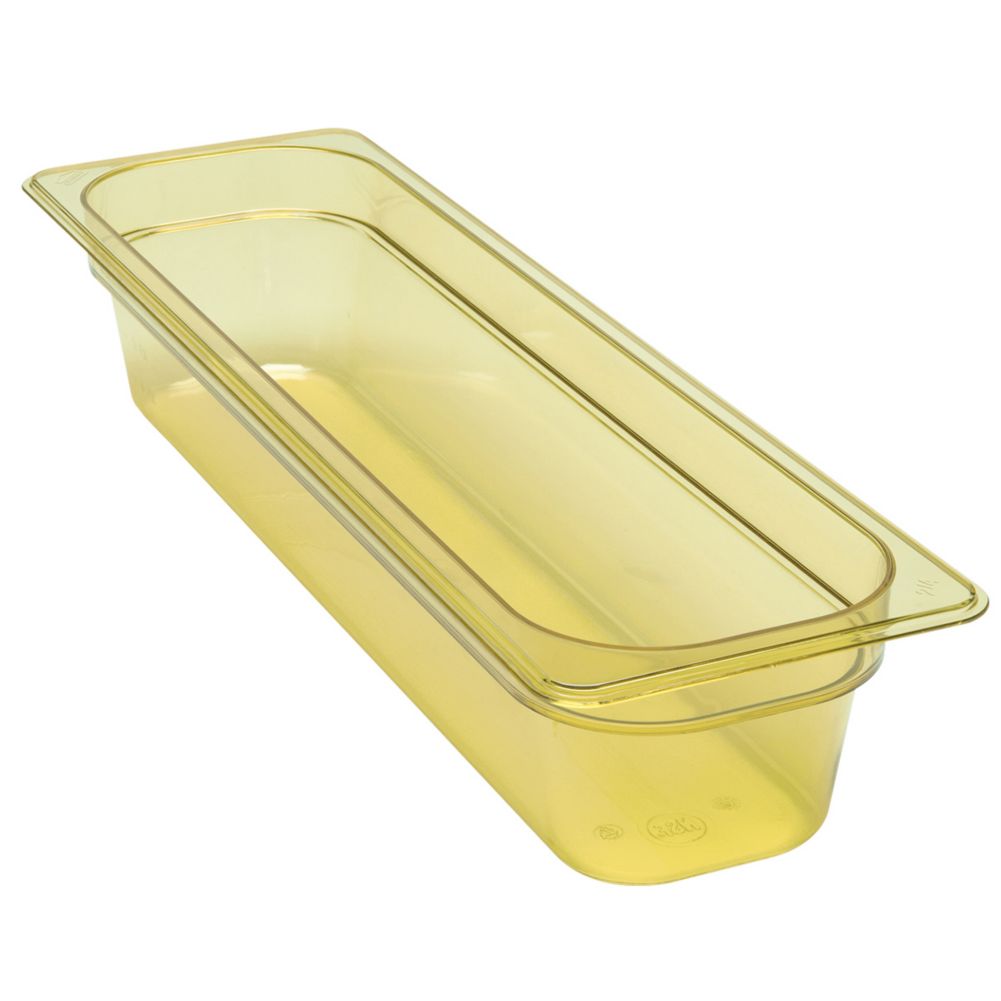 Cambro Amber Long Half Size High Heat H-Pan&trade; 4" H