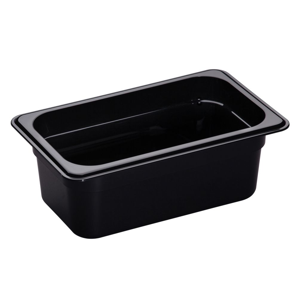 Cambro Black 1/4 Size High Heat H-Pan&trade; 4" H