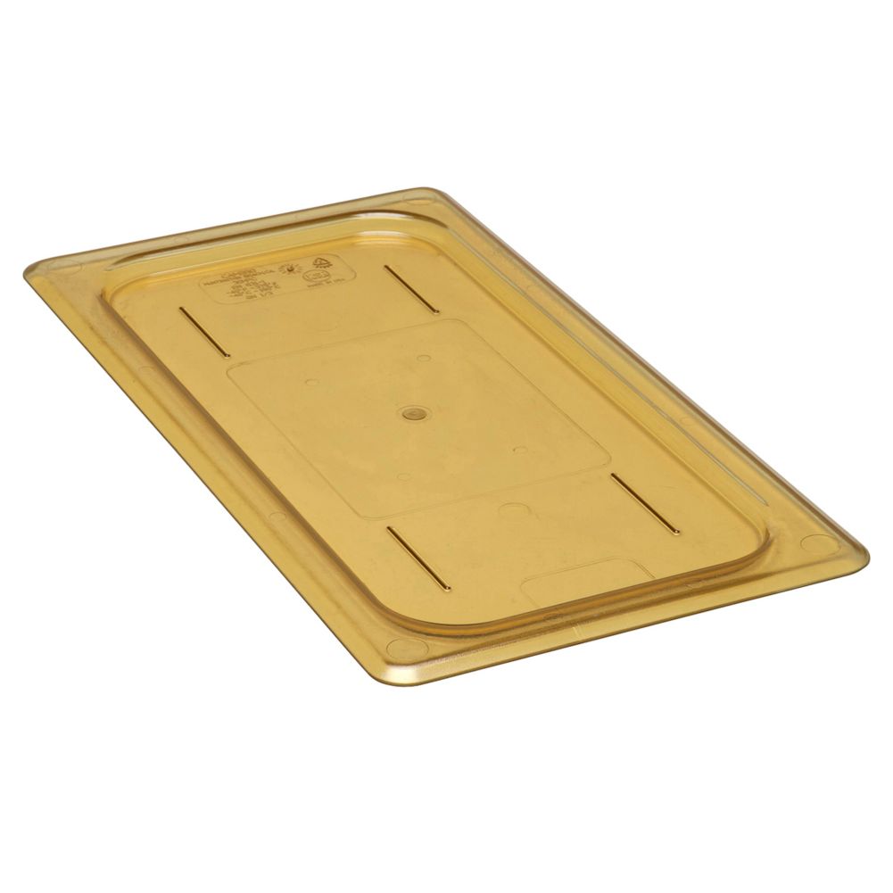 Cambro Amber 1/3 Size Flat H-Pan&trade; Cover w/o Handle