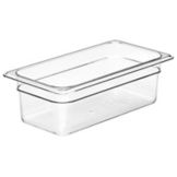 Cambro Clear Camwear&reg; 1/3 Size Food Pan, 4" H