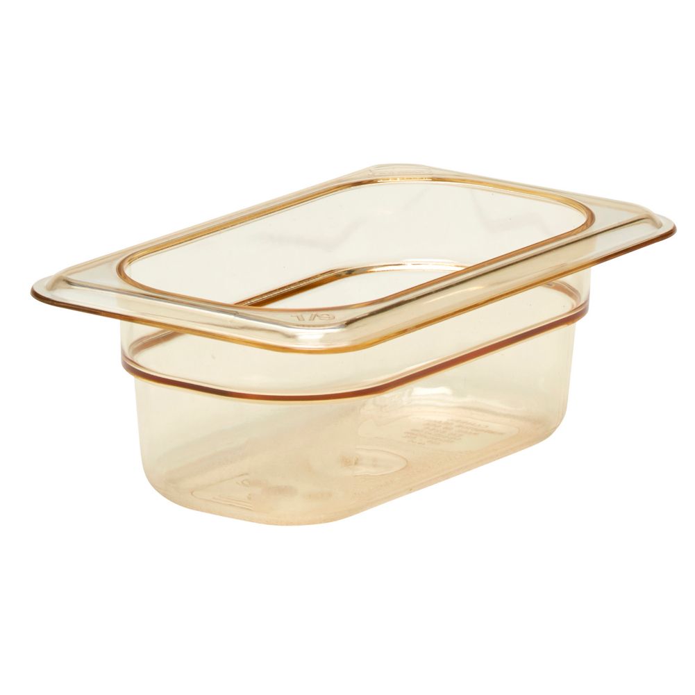 Cambro Amber 1/9 Size High Heat H-Pan&trade; 2-1/2" H