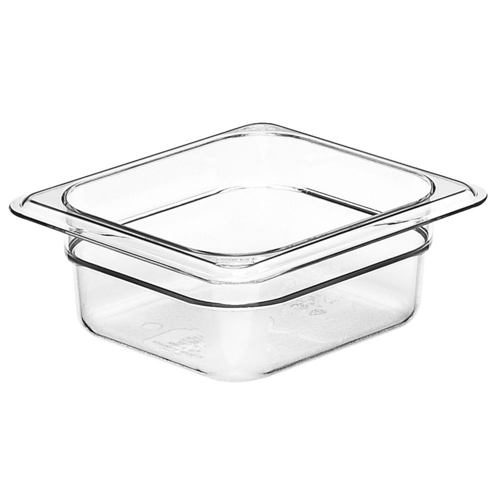 Cambro Clear Camwear&reg; 1/6 Size Food Pan, 2-1/2" H