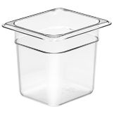 Cambro Clear Camwear&reg; 1/6 Size Food Pan, 6" H