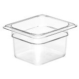 Cambro Clear Camwear&reg; 1/6 Size Food Pan, 4" H