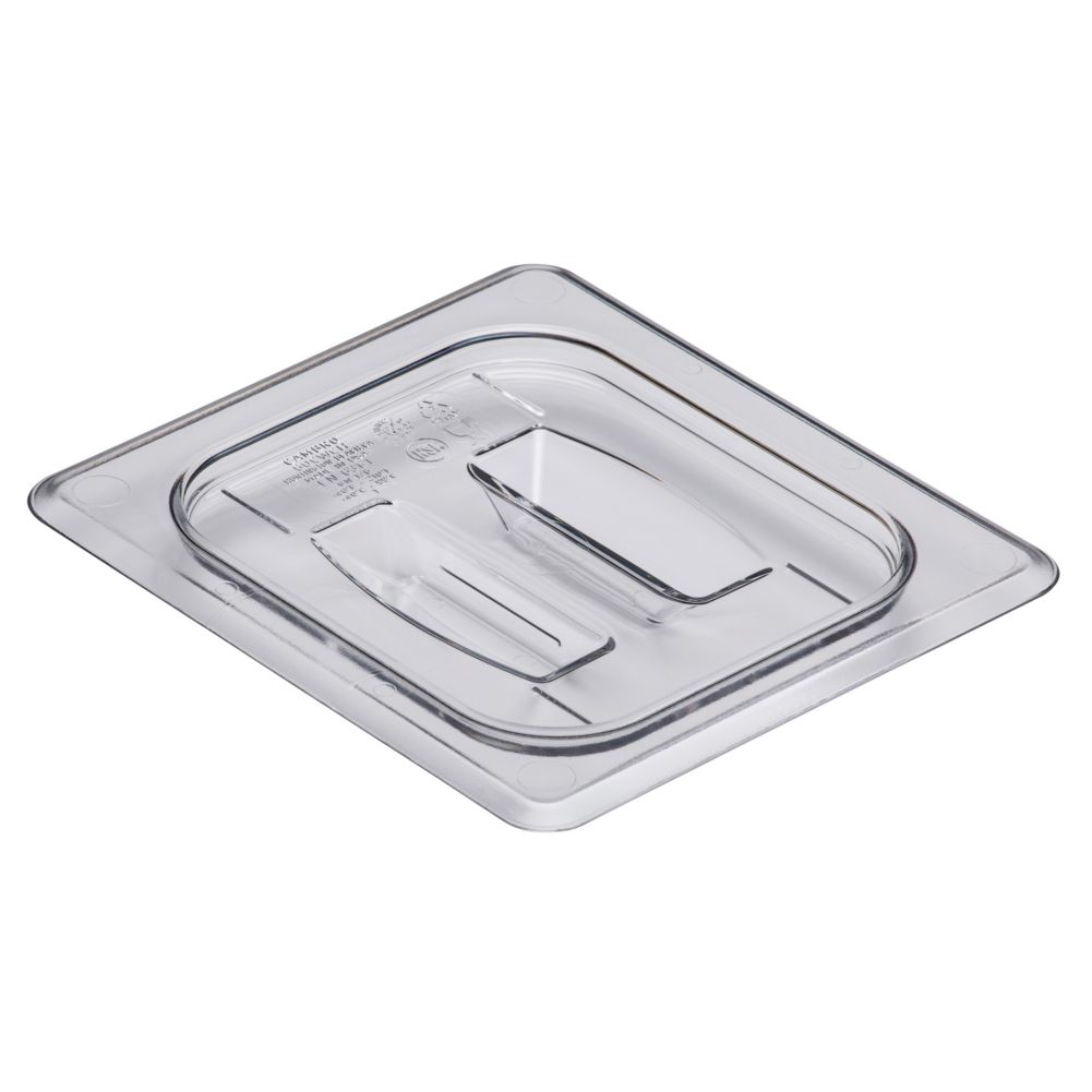Cambro Clear Camwear&reg; 1/6 Size Food Pan Cover w/ Handle