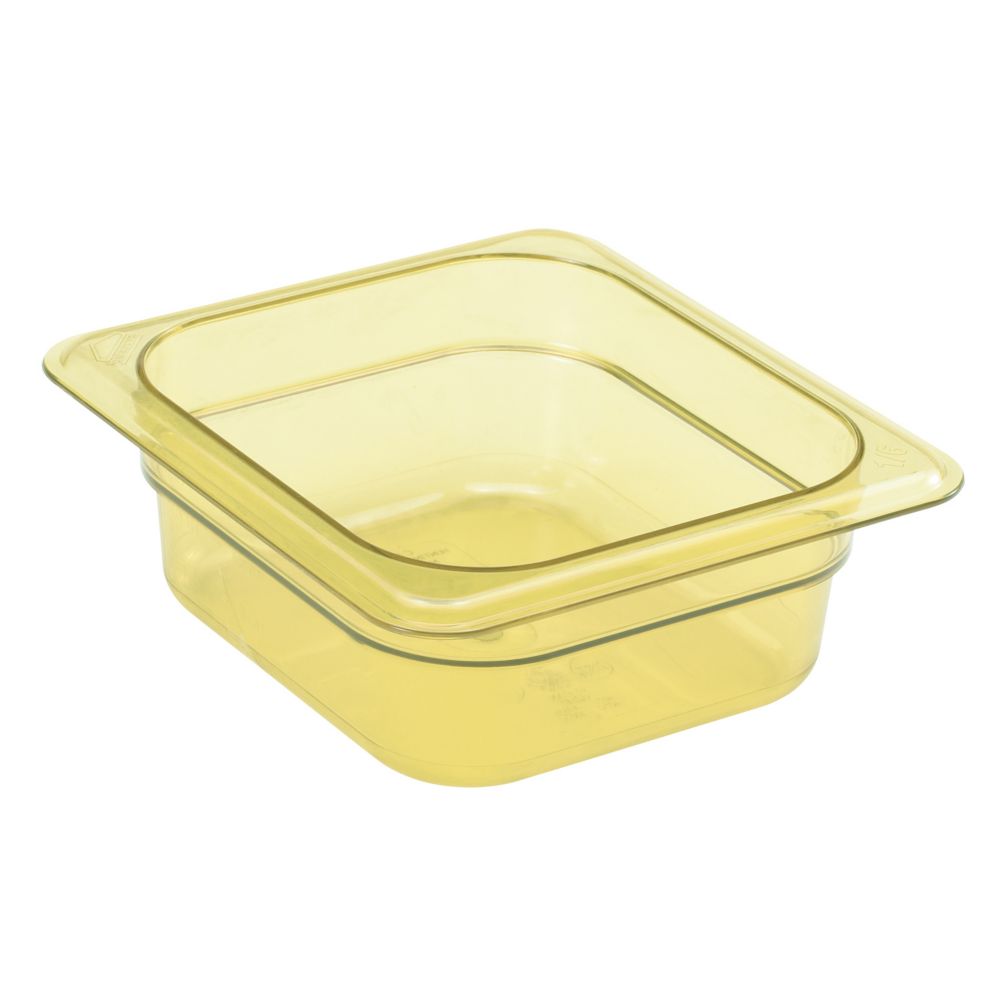 Cambro Amber 1/6 Size High Heat H-Pan&trade; 2-1/2" H