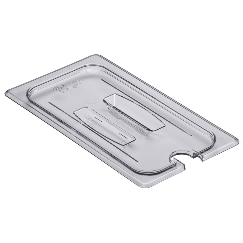Cambro Clear Camwear&reg; 1/3 Size Notched Food Pan Cover w/ Handle