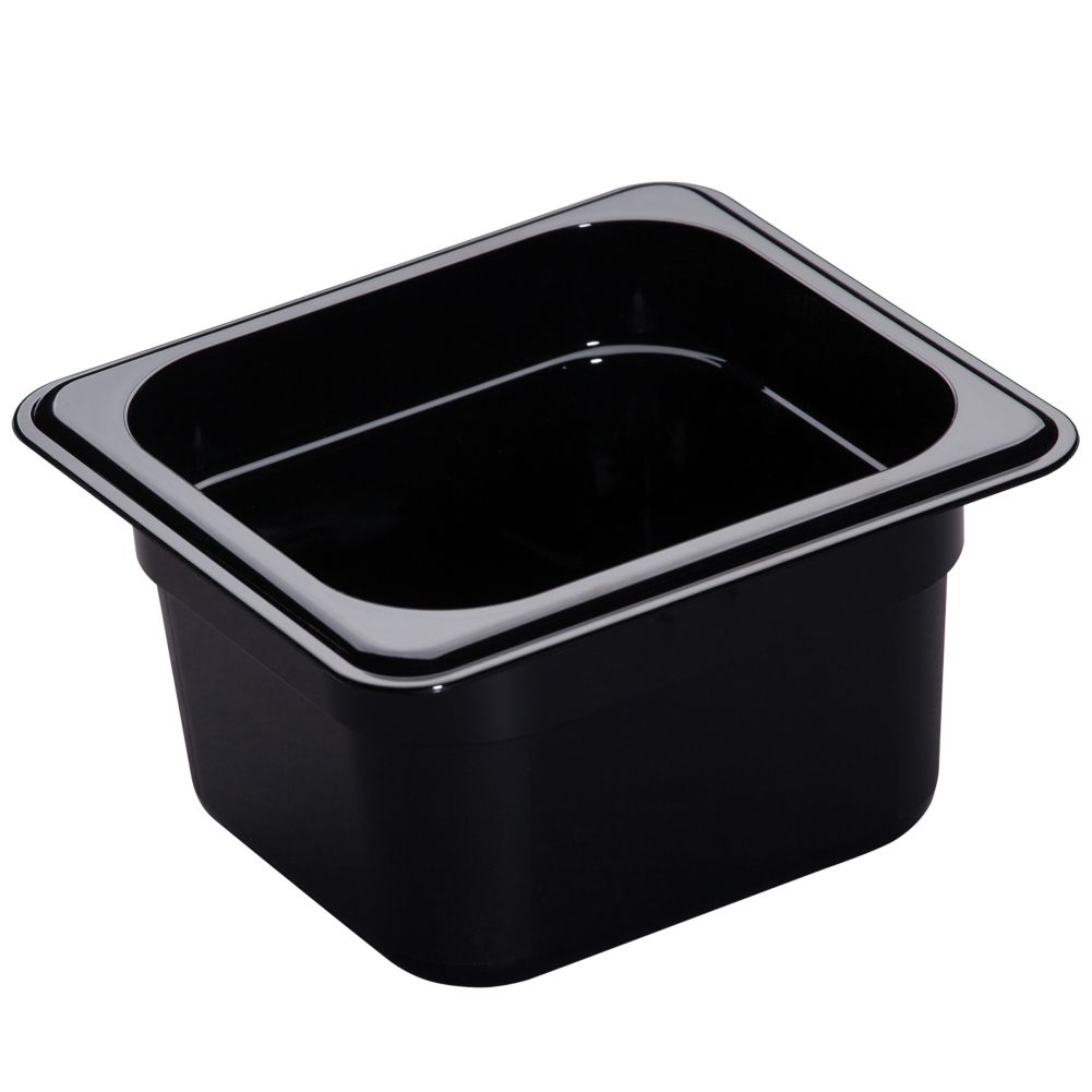 Cambro Black 1/6 Size High Heat H-Pan&trade; 4" H