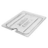 Cambro Clear Camwear&reg; Half Size Notched Food Pan Cover w/ Handle