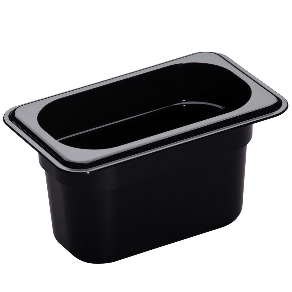 Cambro Black Camwear&reg; 1/9 Size Food Pan, 4" H