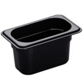 Cambro Black Camwear&reg; 1/9 Size Food Pan, 4" H
