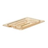 Cambro Amber 1/4 Size Notched H-Pan&trade; Cover w/ Handle