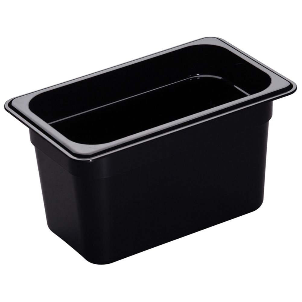 Cambro Black 1/4 Size High Heat H-Pan&trade; 6" H