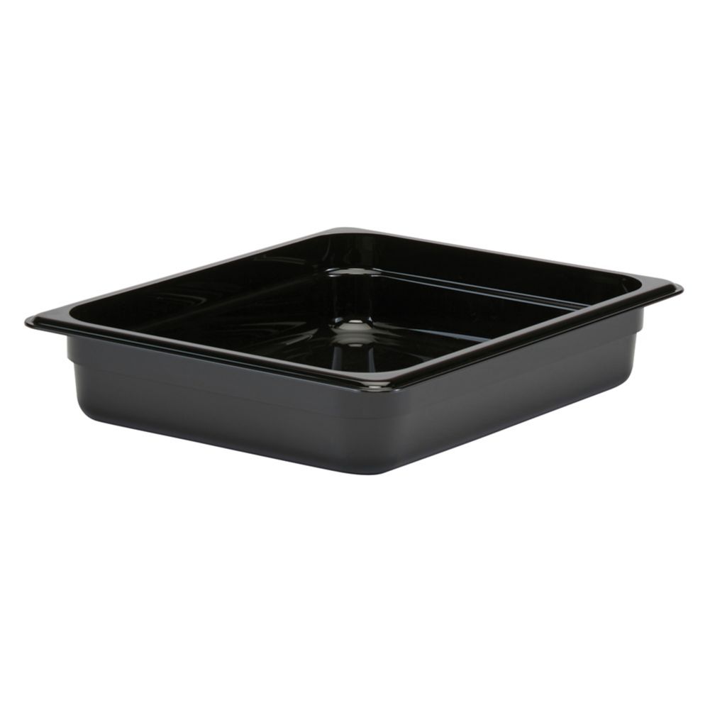 Cambro Black Camwear&reg; Half Size Food Pan, 2-1/2" H