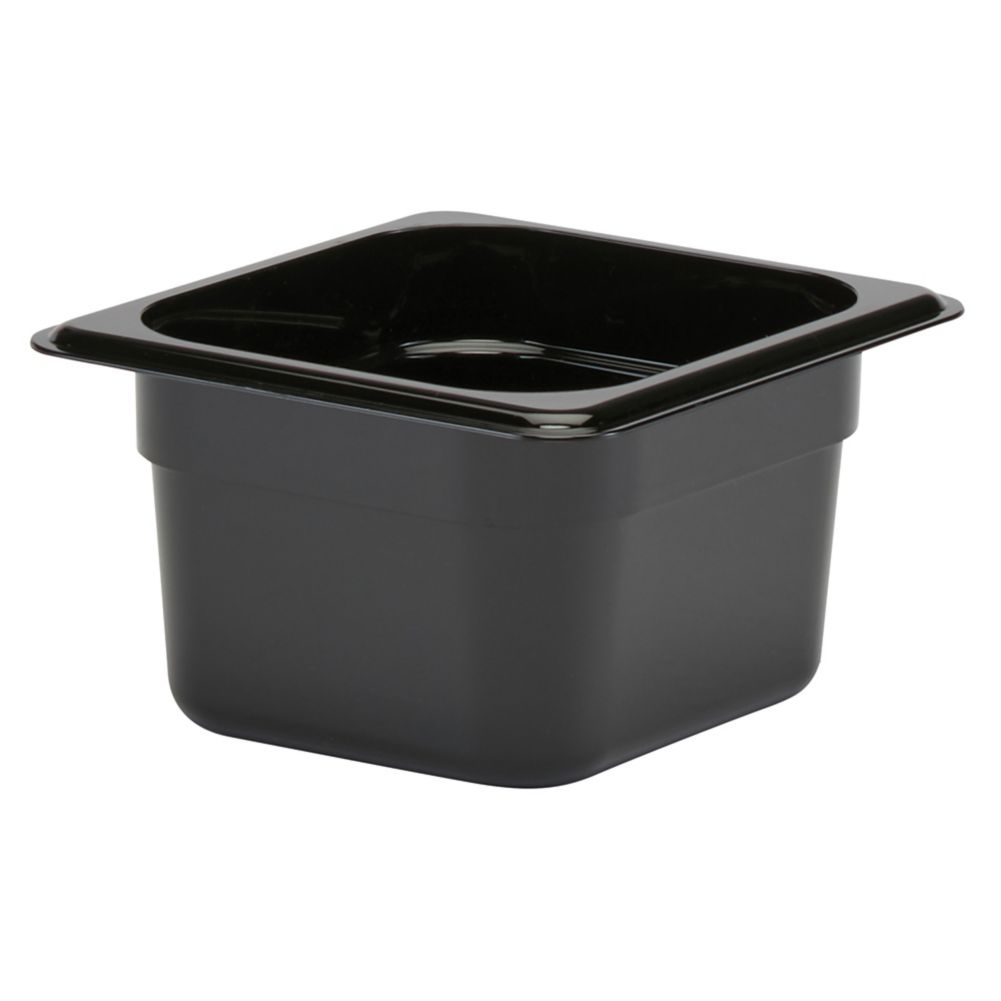 Cambro Black Camwear&reg; 1/6 Size Food Pan, 4" H