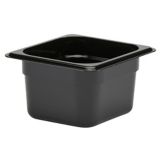 Cambro Black Camwear&reg; 1/6 Size Food Pan, 4" H