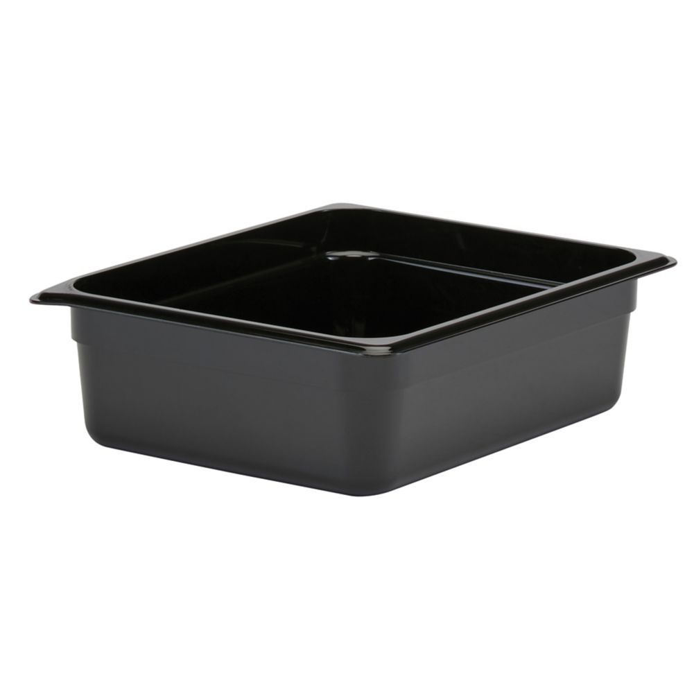 Cambro Black Camwear&reg; Half Size Food Pan, 4" H
