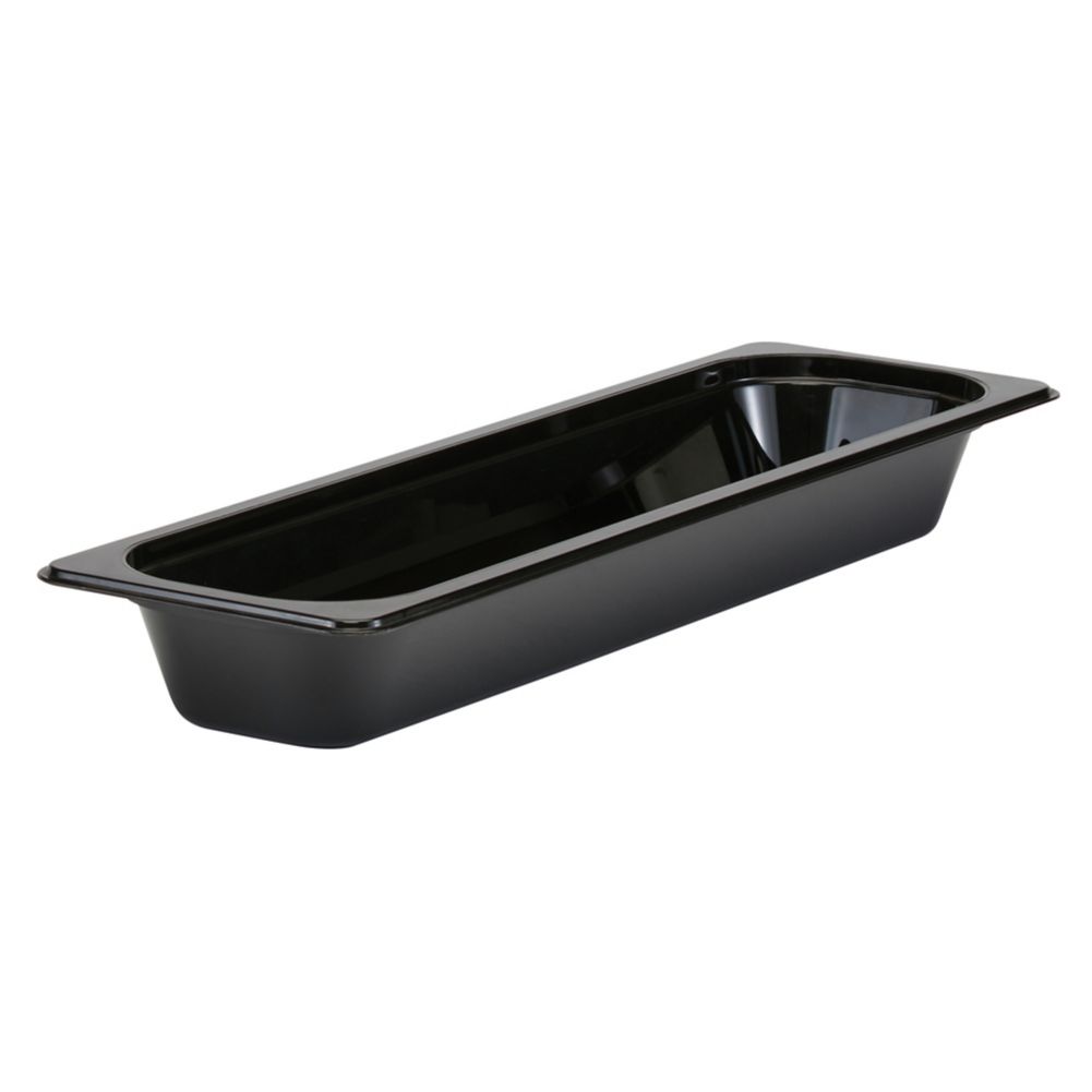 Cambro Black Camwear&reg; Long Half Size Food Pan, 2-1/2" H