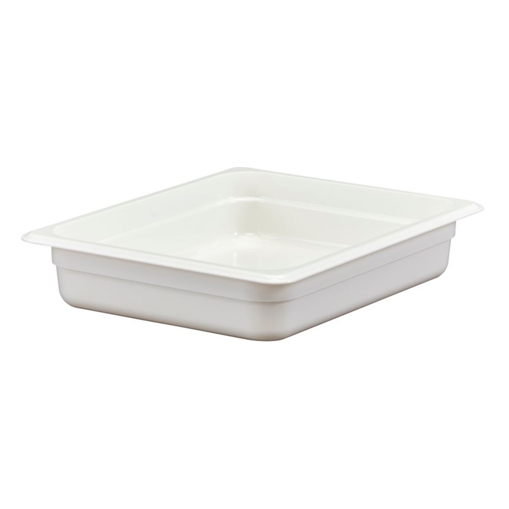 Cambro White Camwear&reg; Half Size Food Pan, 2-1/2" H