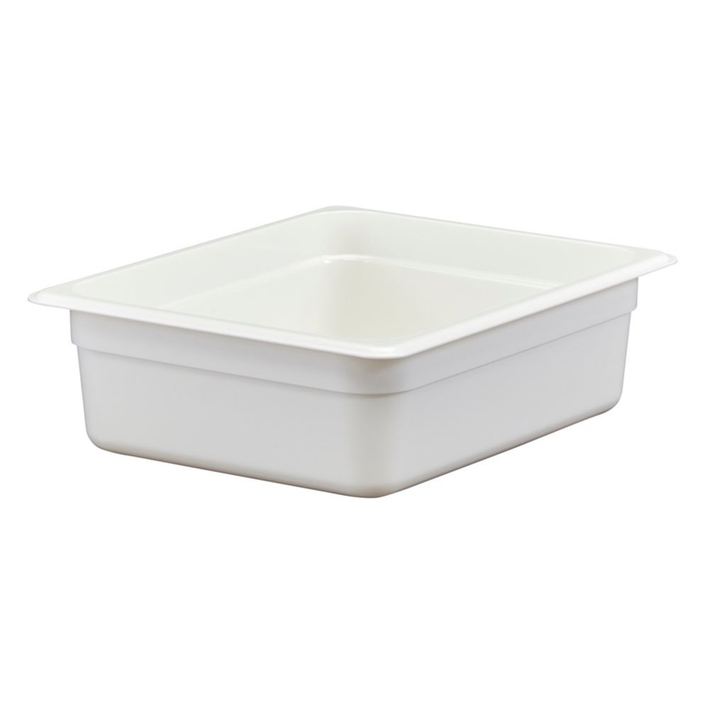 Cambro White Camwear&reg; Half Size Food Pan, 4" H