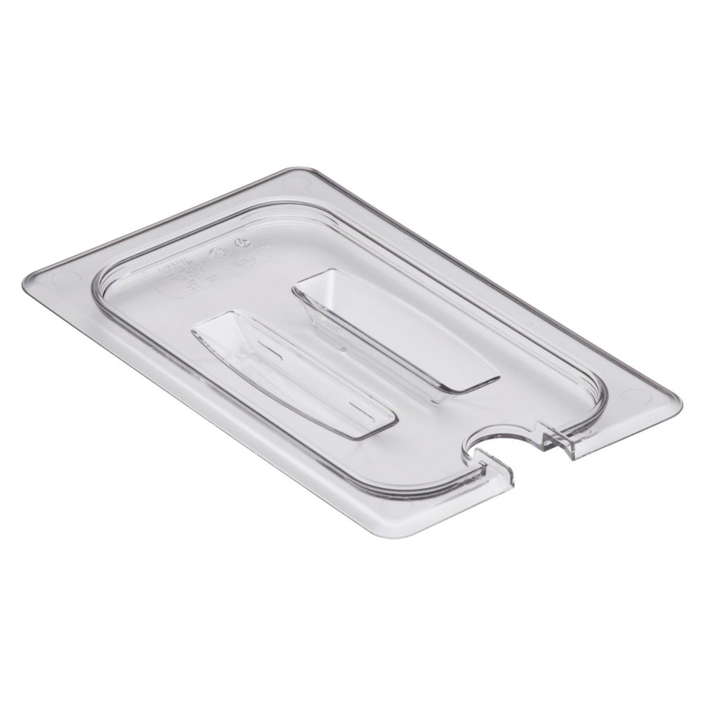 Cambro Clear Camwear&reg; 1/4 Size Notched Food Pan Cover w/ Handle