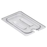 Cambro Clear Camwear&reg; 1/4 Size Notched Food Pan Cover w/ Handle