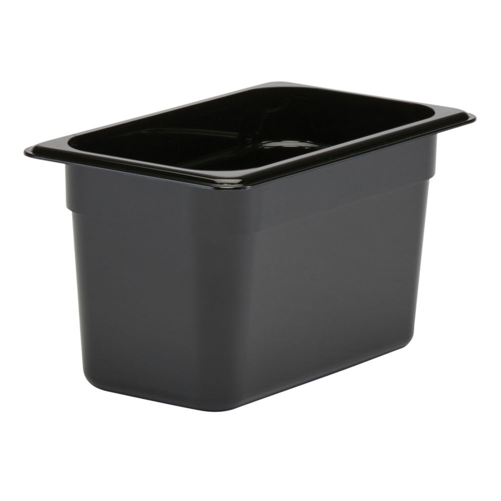 Cambro Black Camwear&reg; 1/4 Size Food Pan, 6" H
