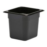 Cambro Black Camwear&reg; 1/6 Size Food Pan, 6" H